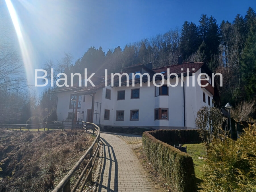 Freistehende 3,5 Zimmer Wohnung mit großem Südbalkon, TG, Stpl, Einbauküche - in Wiggensbach - Rückseite