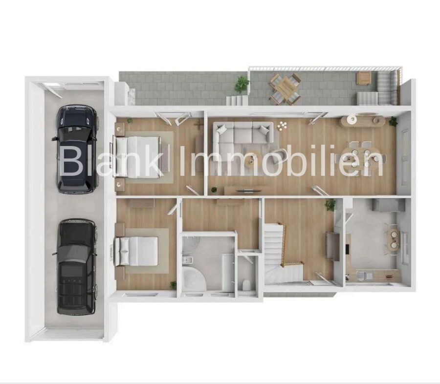 Einfamilienhaus mit Einliegerwohnung, Balkon, Terrasse, Garagen, Garten und Bergblick - in Durach - Erdgeschoss